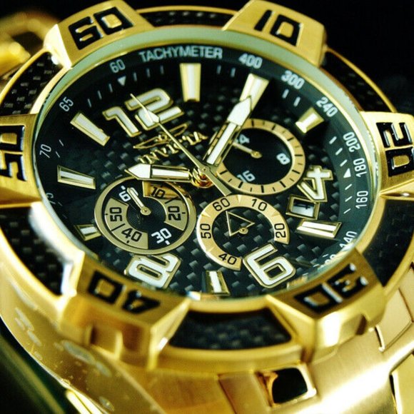 18K Carbon Fiber Invicta Watch w/ box! - Picture 3 of 4